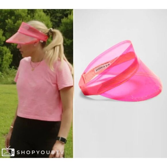 Eugenia Kim Micky Visor in Neon Pink One Size New Womens Plastic PVC Hat Sun main image 5